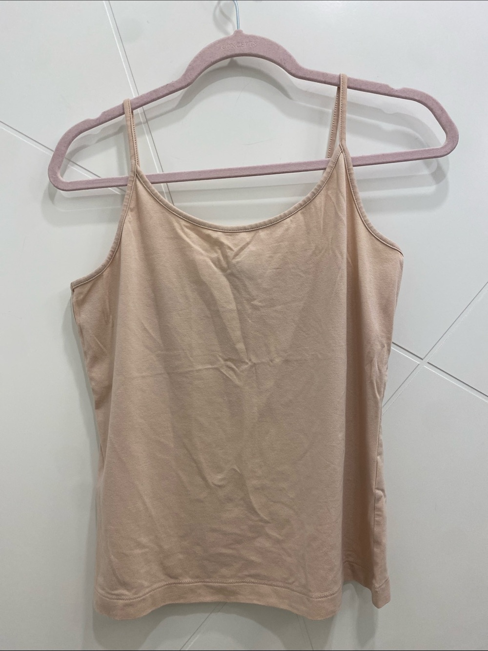 Banana Republic Slim Strap Camisole Cotton Modal Blend Soft Nude Pink Size L
